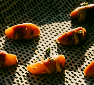 Prosciutto Wrapped Apricots with Honey & Thyme
